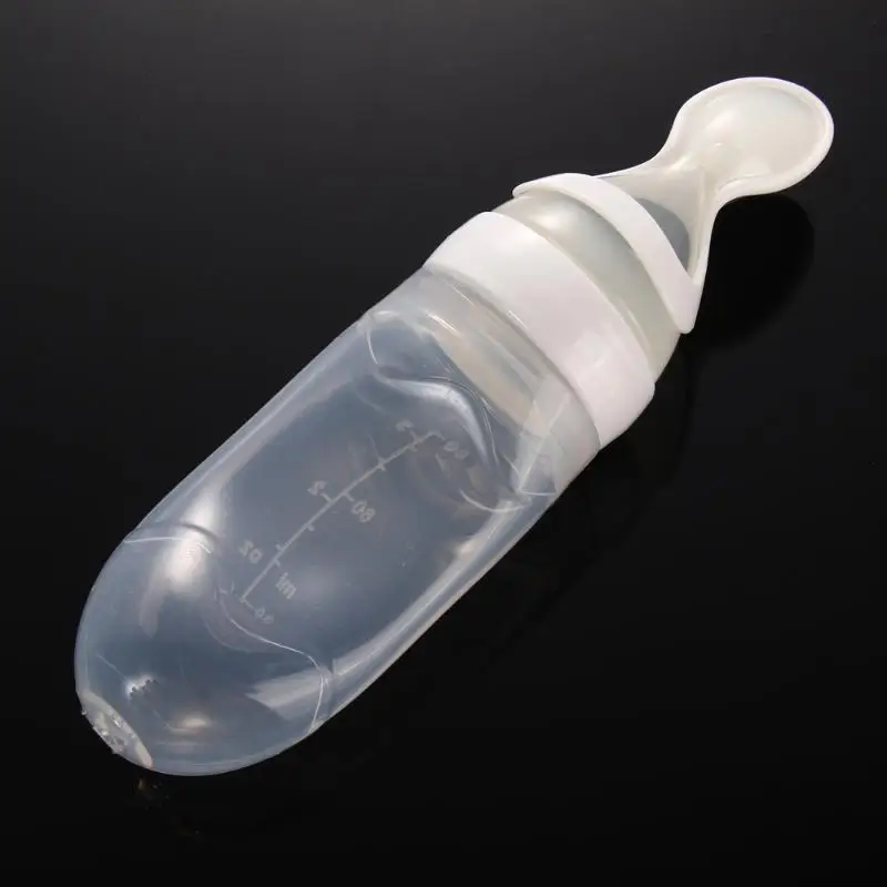Детская силиконовая бутылочка для кормления с ложкой, рисовая бутылочка для каши, 90 мл, детская бутылочка для кормления, детская силиконовая бутылочка для молока, безопасное питание