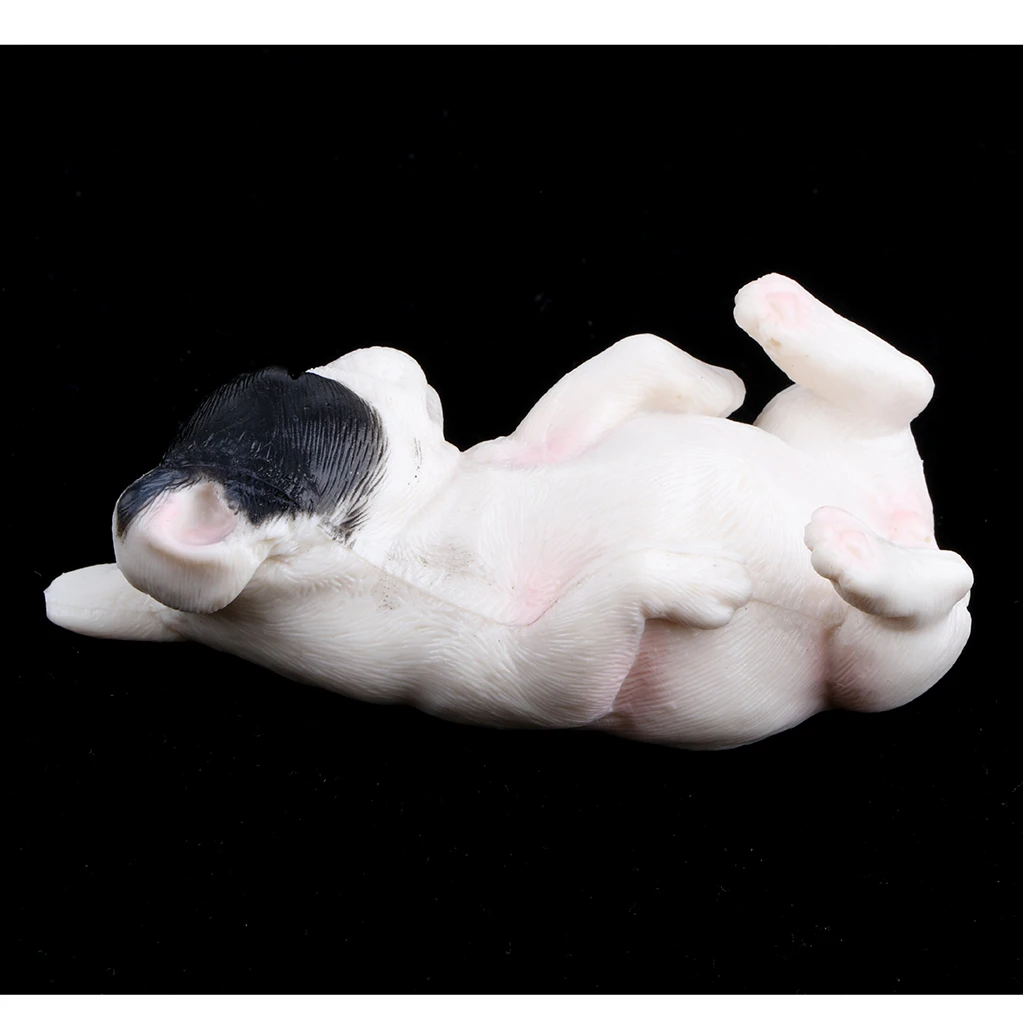 2x Sleeping Little French Bulldog Dog Animals Action Figure Pet Dog Wild/Farm Animal Models Educational Nature Toy