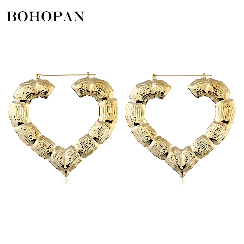 

Hot Sale Metal Hoop Earrings for Women Vintage Love Heart Gold Silver Color Earrings Jewelry Shiny Charm Bijoux boucle d'oreille