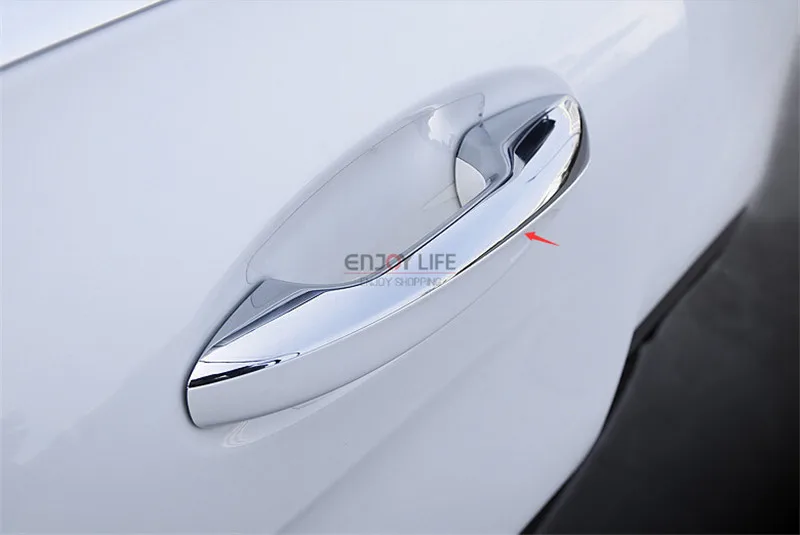 5pcs ABS Chrome Car Door Handle Cover Trim Sticker For Benz C Class