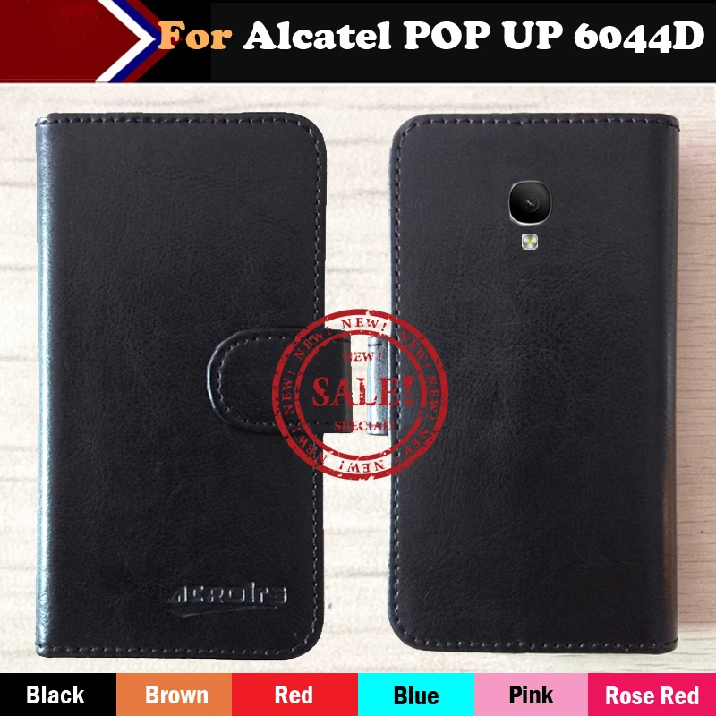 

Hot!! In Stock Alcatel POP UP 6044D Case 6 Colors Ultra-thin Leather Exclusive For Alcatel POP UP 6044D Phone Cover+Tracking