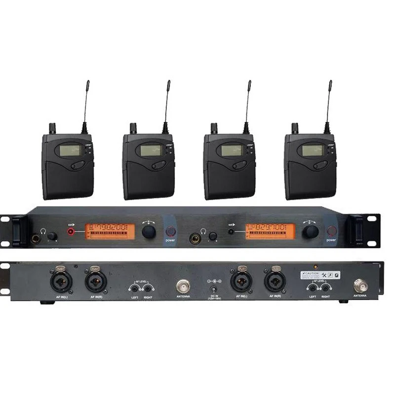4 Pack Receivers + Wireless In Ear Monitor System, Professional Dual