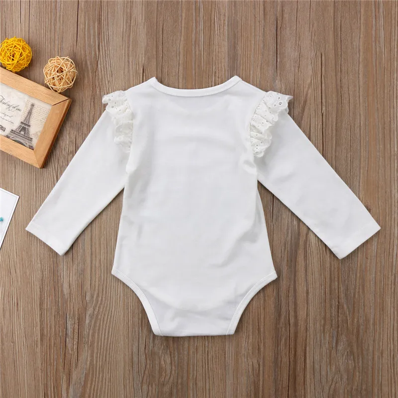 Милый кружевной комбинезон с длинными рукавами для новорожденных; комбинезон с рисунком единорога для маленьких девочек; детская одежда