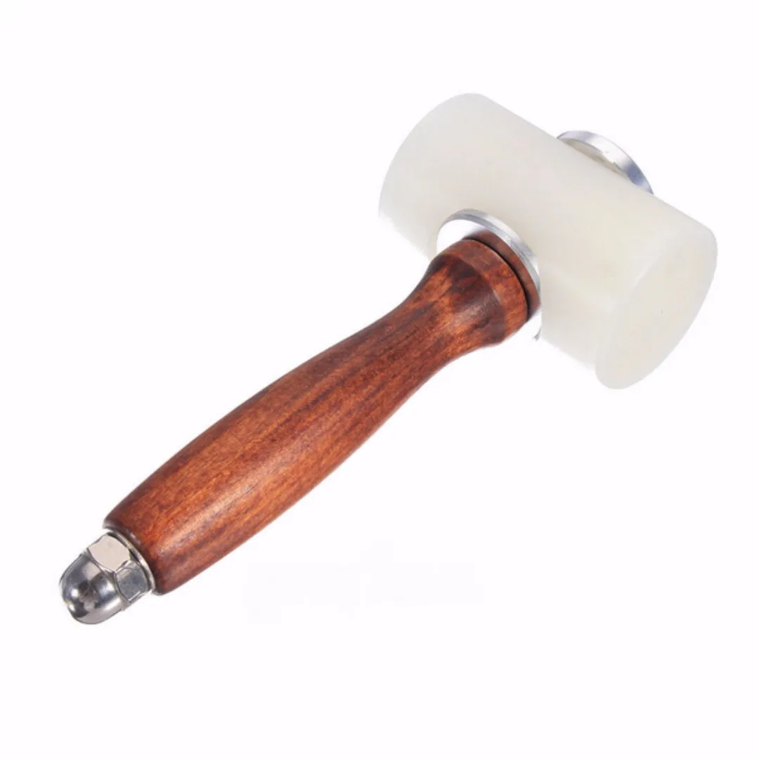 DWZ DIY Leather Cutting Hammer Leatherwork Strengthen PE Wooden Craft Stamping Tool