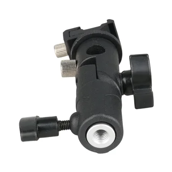 

Supon Speed lite Flash Holder Hot Shoe Bracket w/ umbrella Hole + Screw Adapter E Type Metal Black