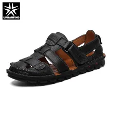 Летние сандалии для мужчин кожаные классические римские сандалии тапки уличные кроссовки Пляжные Резиновые Шлепанцы мужские водонепроницаемые туристические сандалии