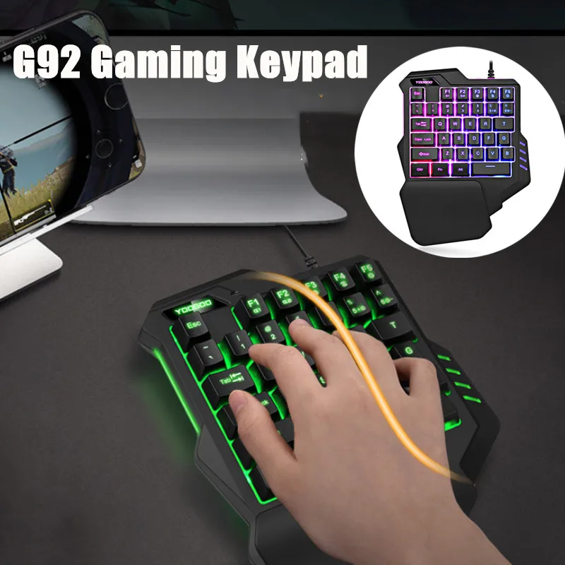 G92 Проводная игровая клавиатура с цветовой моделью RGB Подсветка 35 ключей помощью