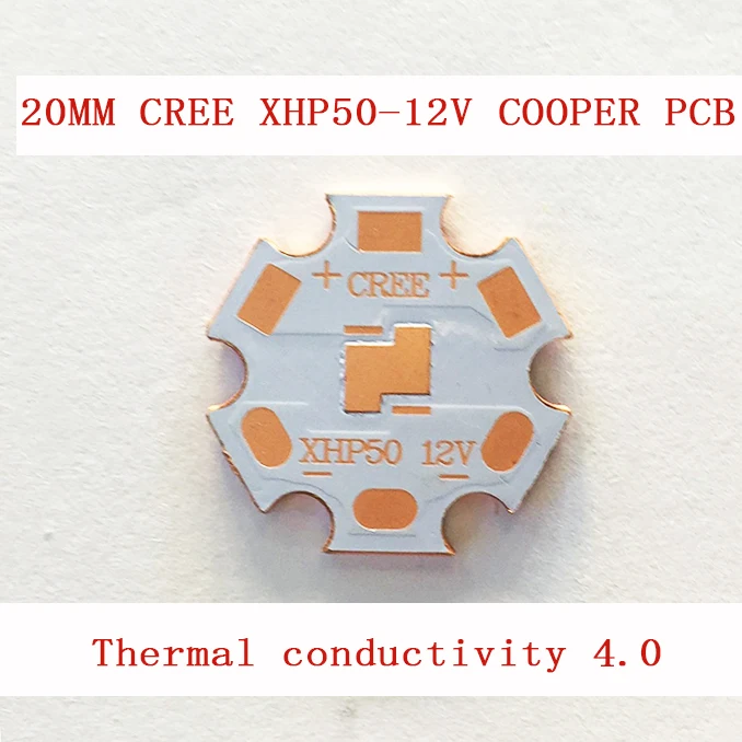 20 мм Cooper PCB Cree MTG-2 мкр XHP50 6 В/12 В XHP70 5 В/12 В мкр светодио дный печатной платы 20 мм x 1,6 мм прямой Термальность путь Медь Star