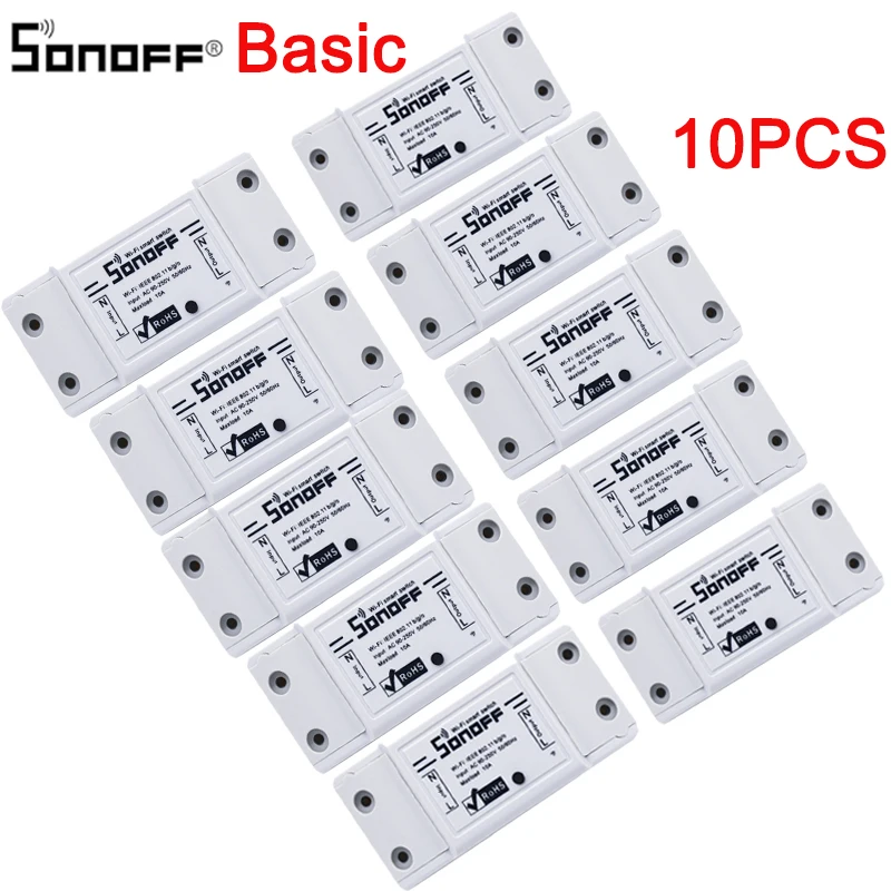 2/3/5/6/8/10 Uds. Interruptor Wifi para casa inteligente Sonoff interruptor de Control remoto inalámbrico temporizador de luz módulos DIY 10A/2200W a través de Ewelink