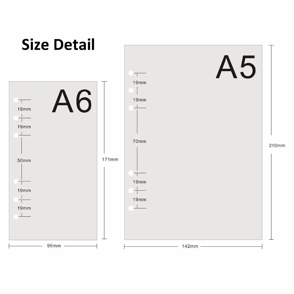 Harphia жесткий Бумага отдельной странице A5 A6 разделитель для планировщика 5 шт на высоком каблуке серии для 6 отверстий свободные блокнот со