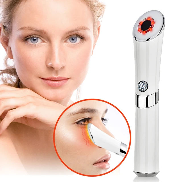 Electric Vibration Anion Eye Massager Blue & Red Light Laser Pen Anti Puffiness Anti Aging Wrinkle Eye Patch Eyes Skin Care Tool