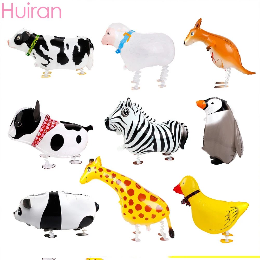 

HUIRAN Walking Animals Balloons Animal Balon Helium Ballon Safari Jungle Party Decor Birthday Kid Baloon Birthday Party Decor