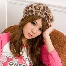 Зерна леопарда Лапин шерстяной берет Женская шляпа