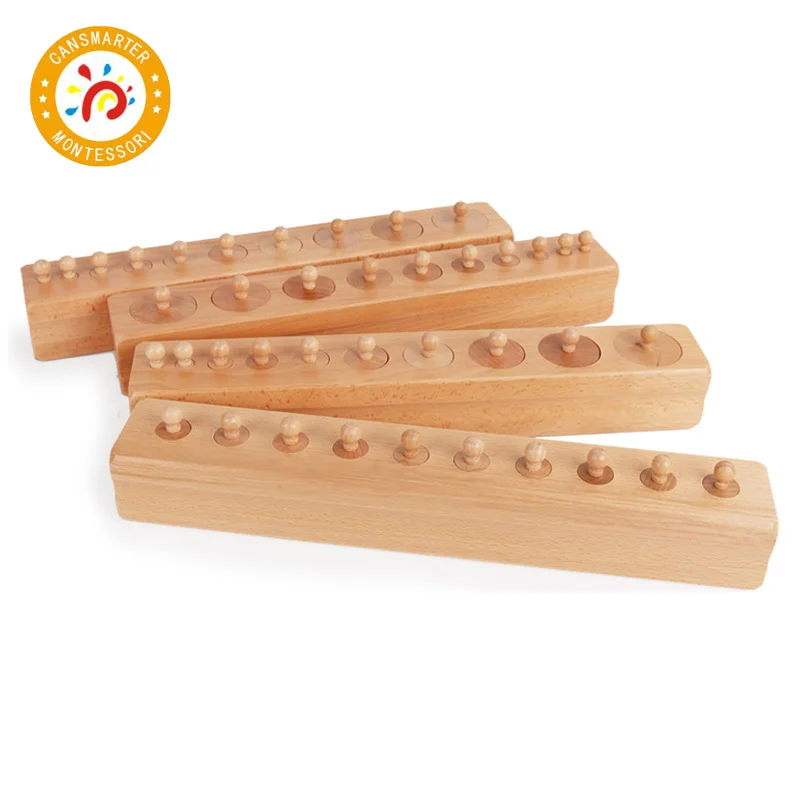 HOT GIFT Beechwood MINI Cylinder Blocks Family Set Montessori Sensorial