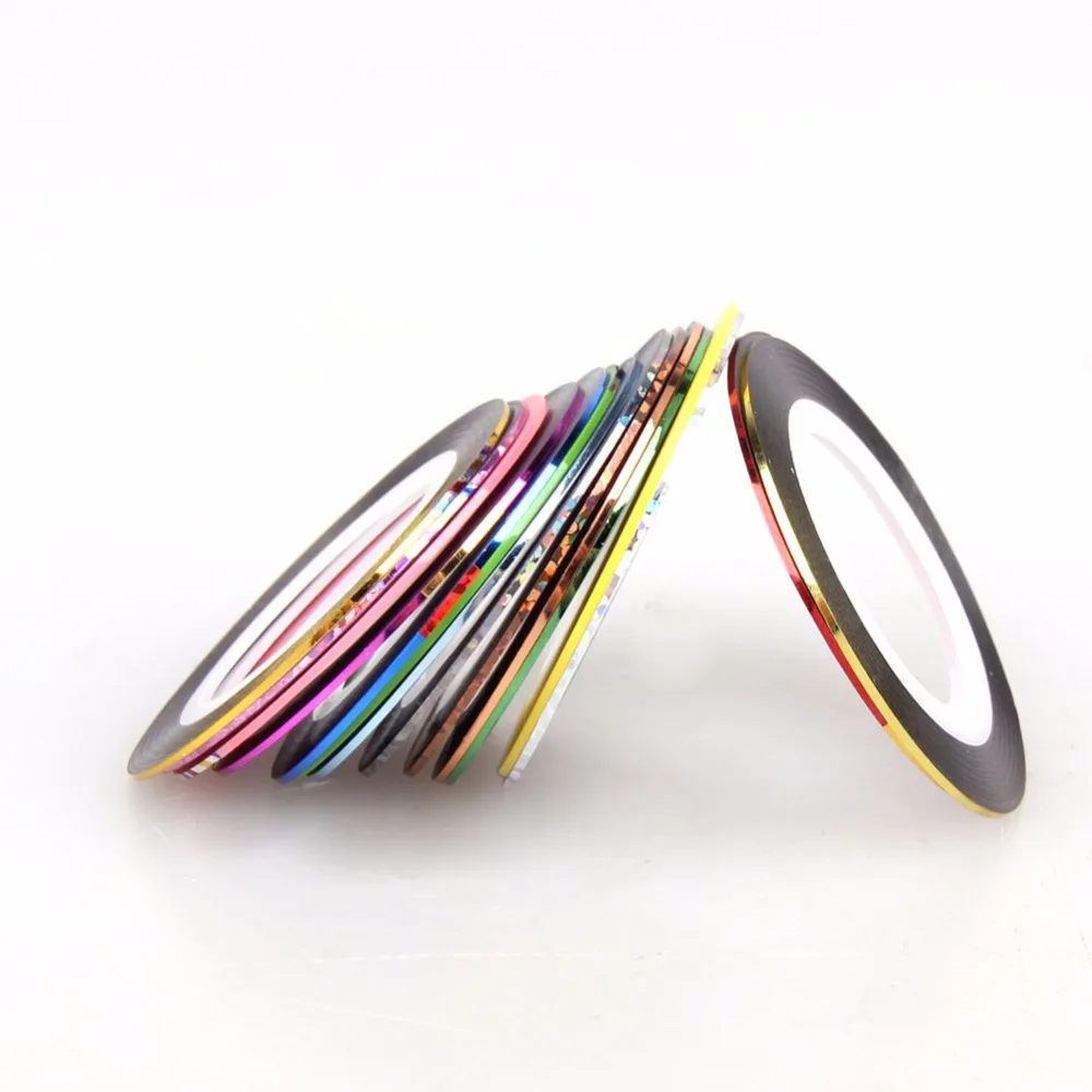 

30 Rolls Mixed Colors Nail Art Strips Tape Line 3D DIY Nail Striping Decoration For UV Gel Polish Nail Art Adhesive Sticker