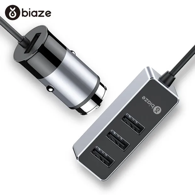 

Biaze 4 USB Fast Car Charger For iPhone iPad Samsung Tablet Mobile Phone Charger 5V 5.5A Car USB Charger Adapter Car-Charger