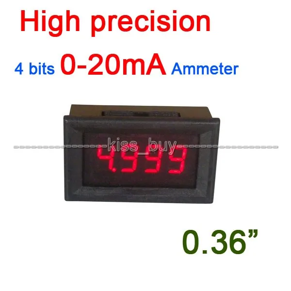 

0.36" 4 bits Digital Ammeter 0-20mA LED AMP Tester Meter Monitor Current test