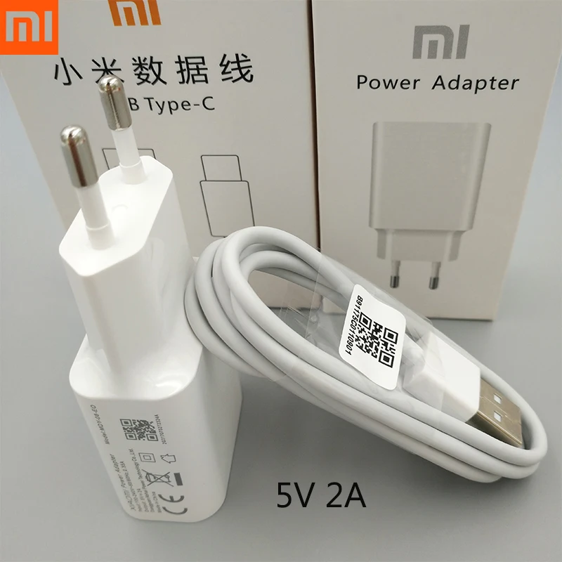 

Original Xiaomi 9 5V 2A Wall Charger EU Plug Adapter 1M Type C USB Data Cable Sync For Xiaomi 6 7 Plus F1 5 Mix 4 3 Redmi Note 7
