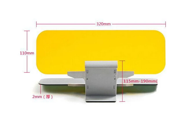 2 в 1, автомобильный солнцезащитный козырек, день, ночное видение, зеркало для вождения, клипса, солнцезащитный козырек, HD, желтый, автомобильные аксессуары