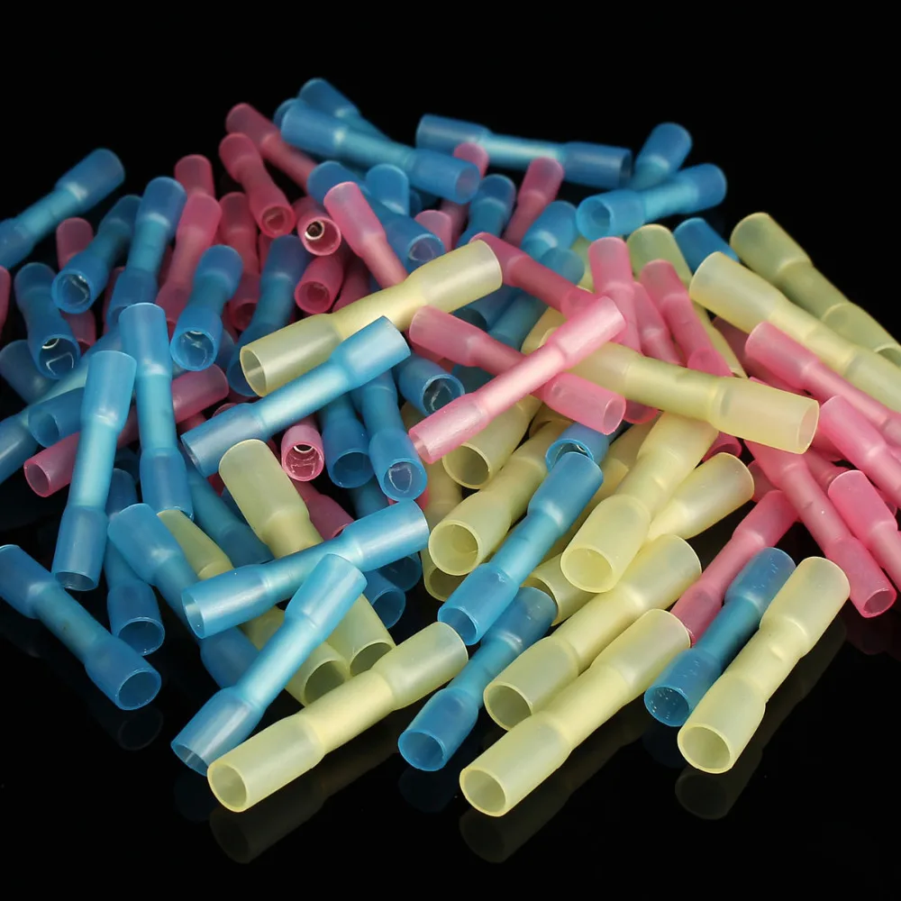 100pcs/lot Mixed Heat Shrink Butt Electrical Crimp Terminals Wire Cable