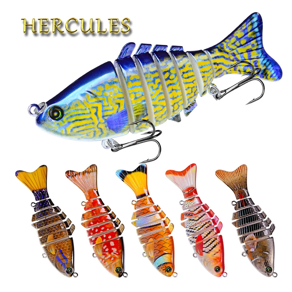 

Hercules 1PCS 10cm 15.61g Artificial Hard Minnow Crank Lures Multi-section Wobblers Spinning Shone Bait 3D Eyes Fish Tackle