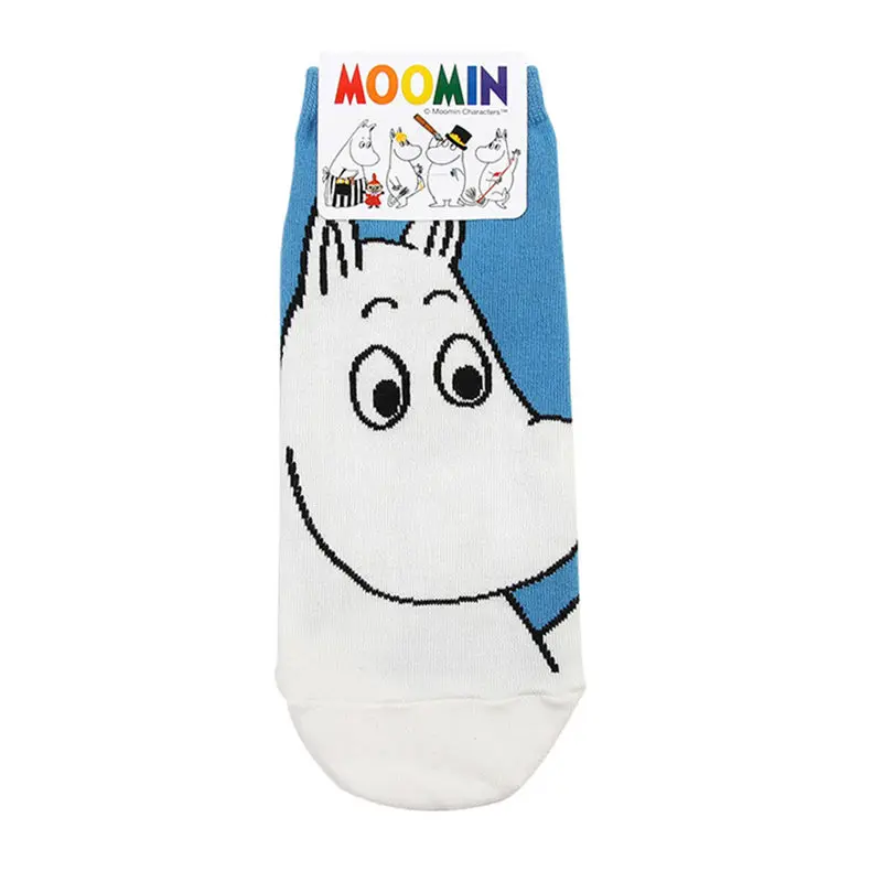 

IOLPR Cartoon Moomin Valley Cute Socks Harajuku Funny socks Cortas De Mujer Spring Summer Pink Short Cut Socks sox for girls