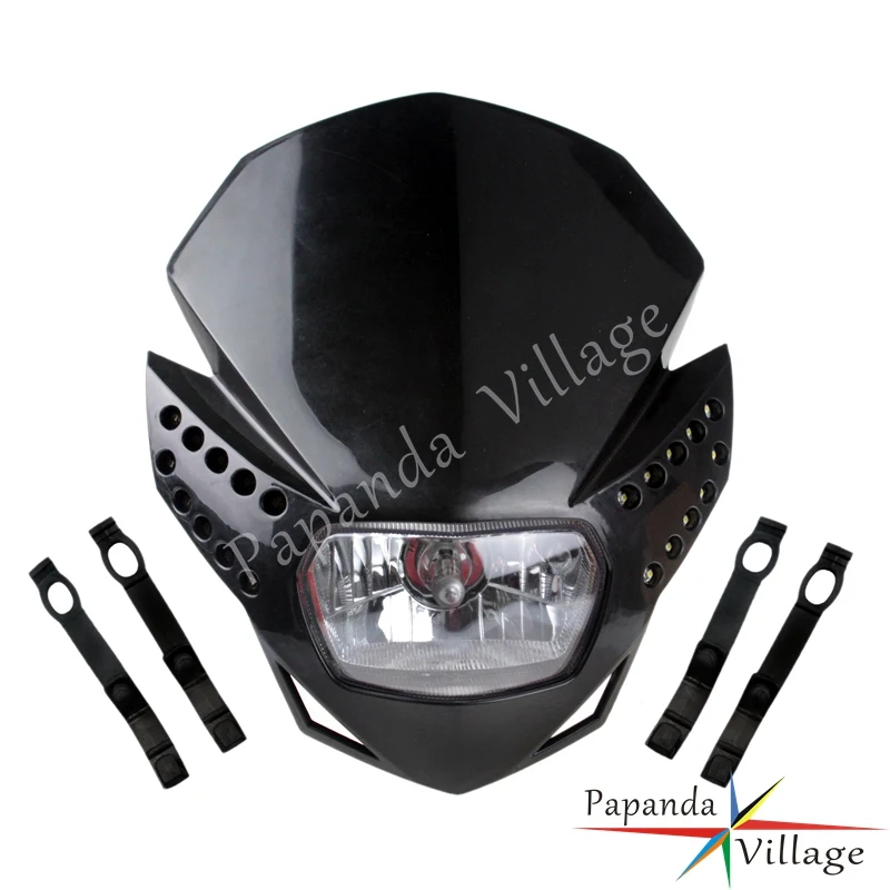 Buy Papanda Black Dual Sport Motorcycle Headlight Off