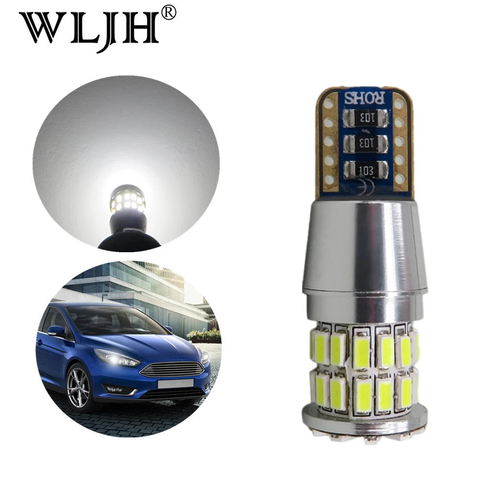 Светодиодсветодиодный лампа WLJH 2x Canbus W5W 5W 168 194 2825 T10 для Ford Focus 2 1 Fiesta Mondeo 4 3 Transit Fusion