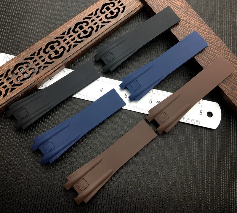 

Luxury Brand 26*20mm soft Silicone Rubber Watchband Special for Ulysse Nardin strap for Executive 243 for Man Watch band tools
