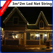 1 комплект& 3 м x 2 м светодиодный мерцающий свет 200 светодиодный Рождественский струнный Сказочный фон для свадебных занавесок наружные вечерние Рождественские огни 220 В