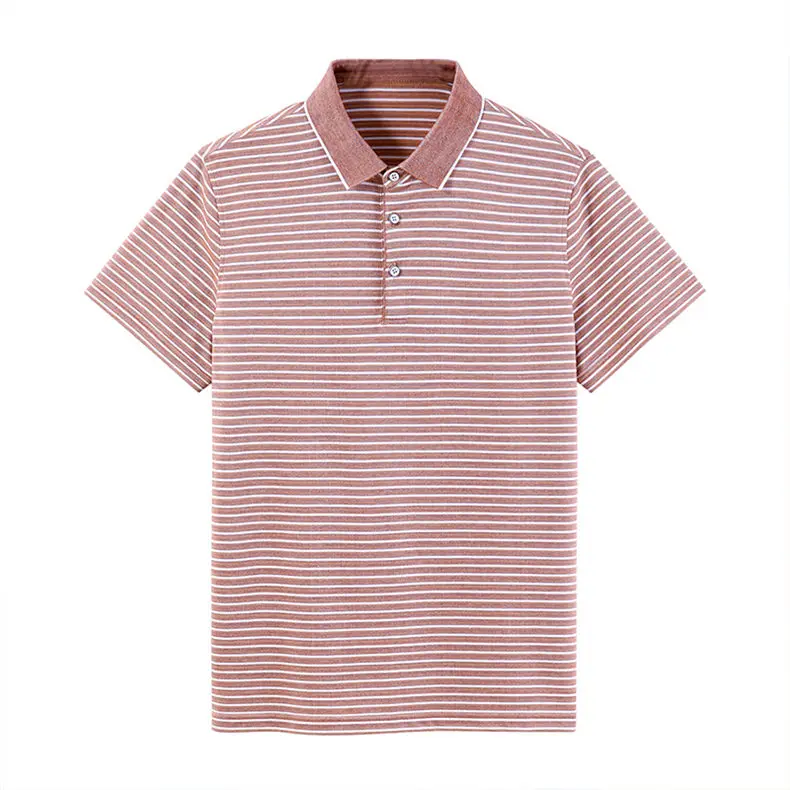Striped Polo Male Men Polos Quality Cotton Knitted Summer Short Sleeve Sweater Pullover Trun-down Collar Fashion Polo MuLS Brand 03