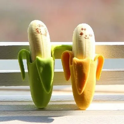 Banana fruit pencil eraser