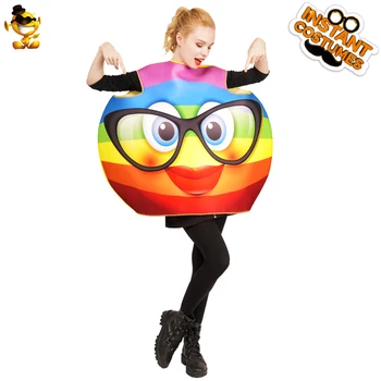

DSPLAY Colorful Glasses Costume Cosplay Party Fashionable Jumpsuit Deluxe Unisex Fashion Brand New Design Rainbow Emoticon