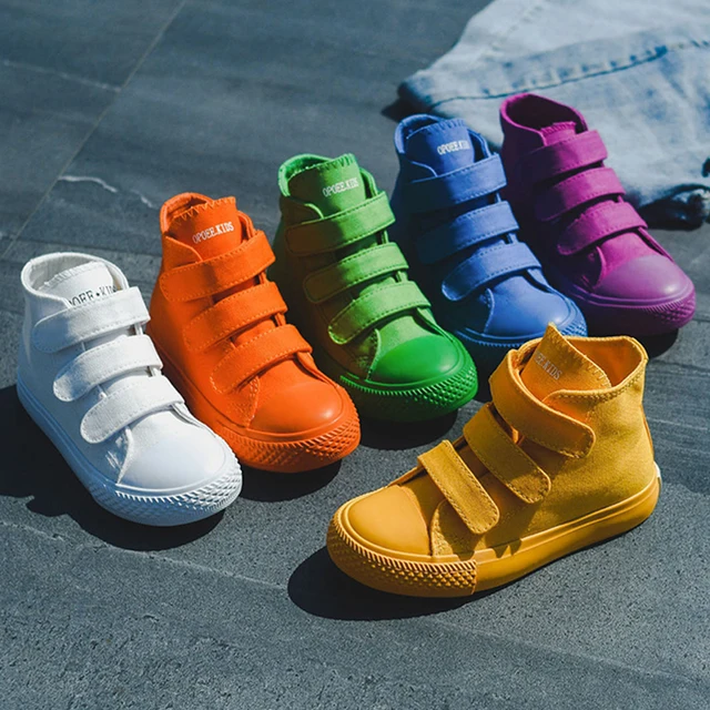 US $12.26 Children Canvas Shoes Girls Sneakers High Top Boys Shoes 2020 New Spring Autumn Fashion Sneakers Ki