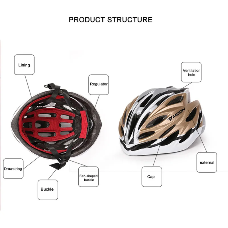 MOON сформирован велосипедные шлемы для спорта на открытом воздухе общий для мужчин и женщин шоссе велосипедные шлемы casco ciclismo a5