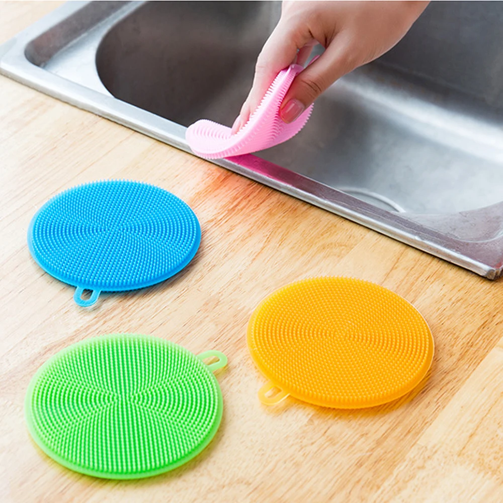 

Silicone Dish Bowl Cleaning Brush Multifunction Cleaning Brush Magic Scouring Pad Pot Pan Wash Brushes Kitchen Washing Cleaner