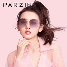 PARZIN, солнцезащитные очки для женщин, фирменный дизайн, большая металлическая оправа, солнцезащитные очки для женщин, UV 400, женские оттенки, чехол 8203