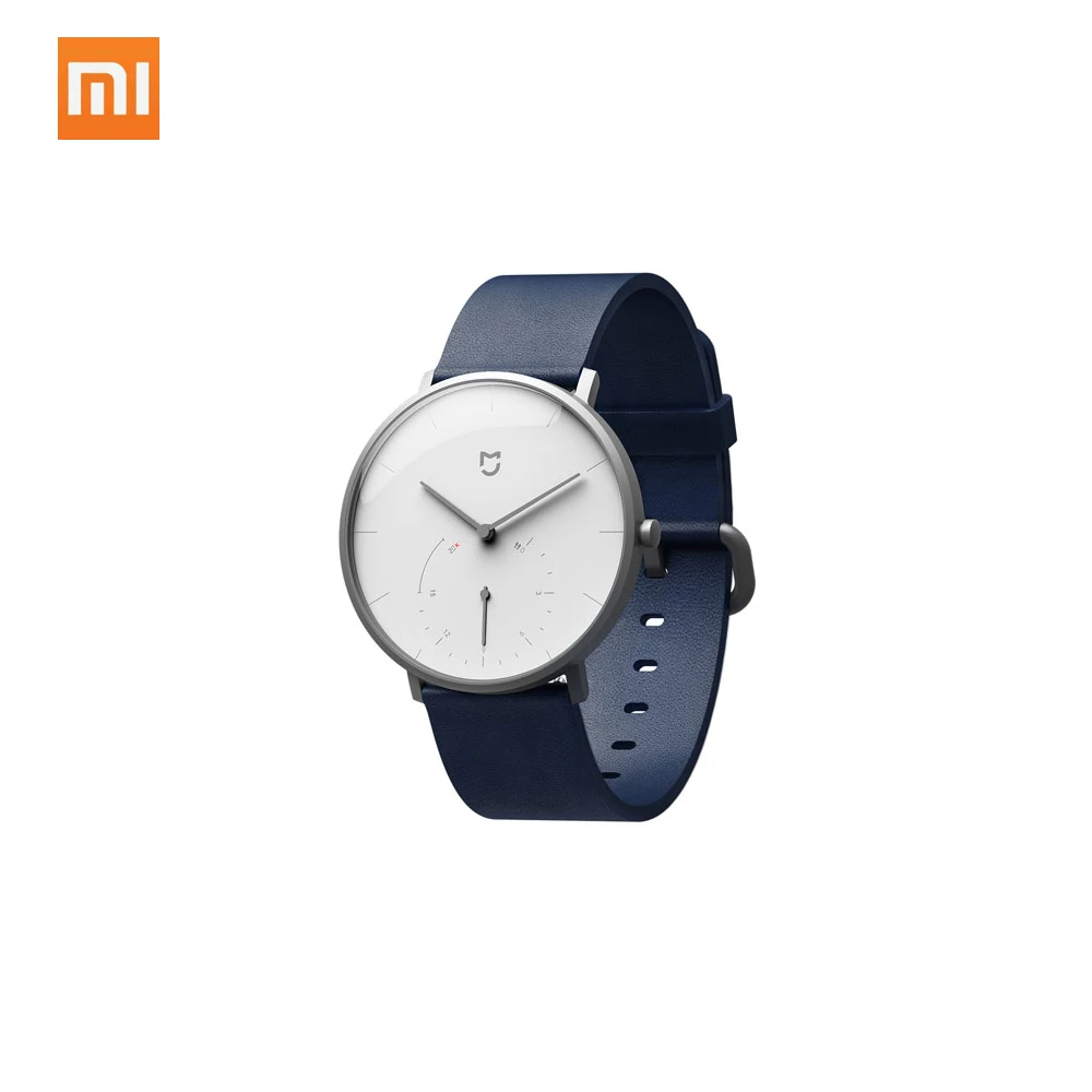 Оригинальные кварцевые часы Xiao mi jia, водонепроницаемые, с двойным циферблатом, с будильником, спортивный датчик, BLE4.0, беспроводное подключение к Smart mi Home APP - Цвет: Белый