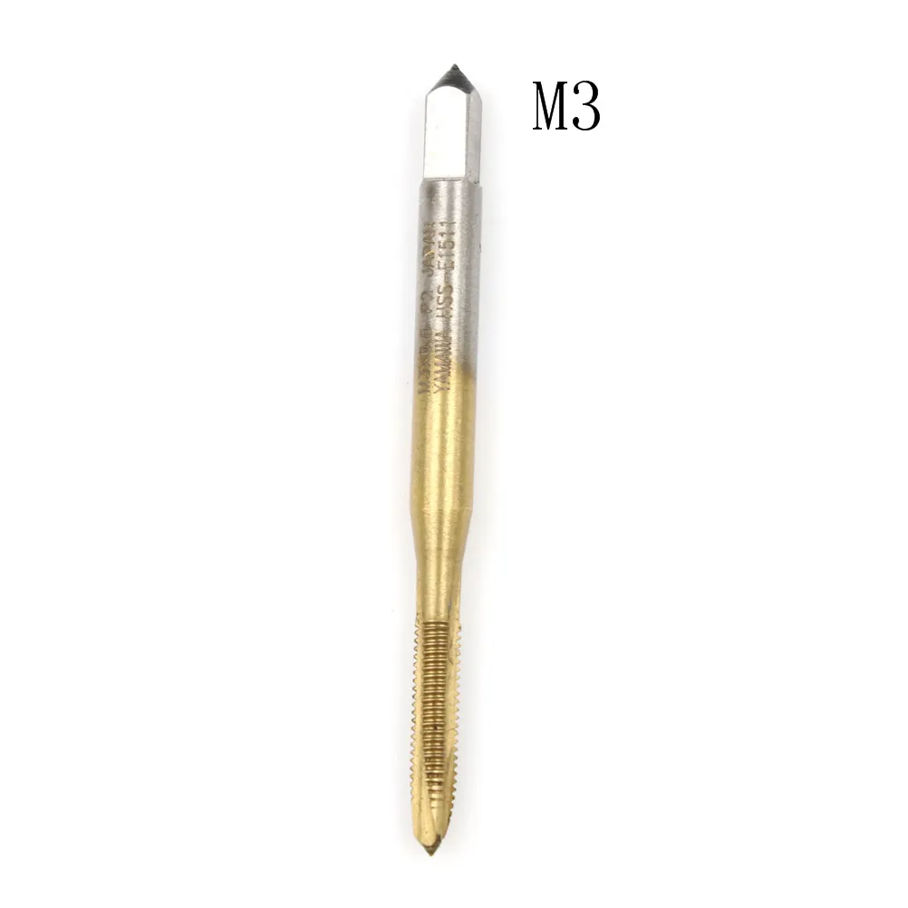 M2/M2.5/M3/M3.5/M4/M5 спиральная точка HSS титановый станок правый кран сверла Резьбовая пробка ручки краны - Цвет: 3