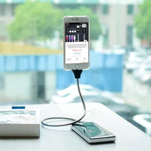 MK Lazy USB Charger Metal Cable Bracket Charging Cable Anti-Fracture Car Dock Flexible Stand Up for iPhone all Android Type C