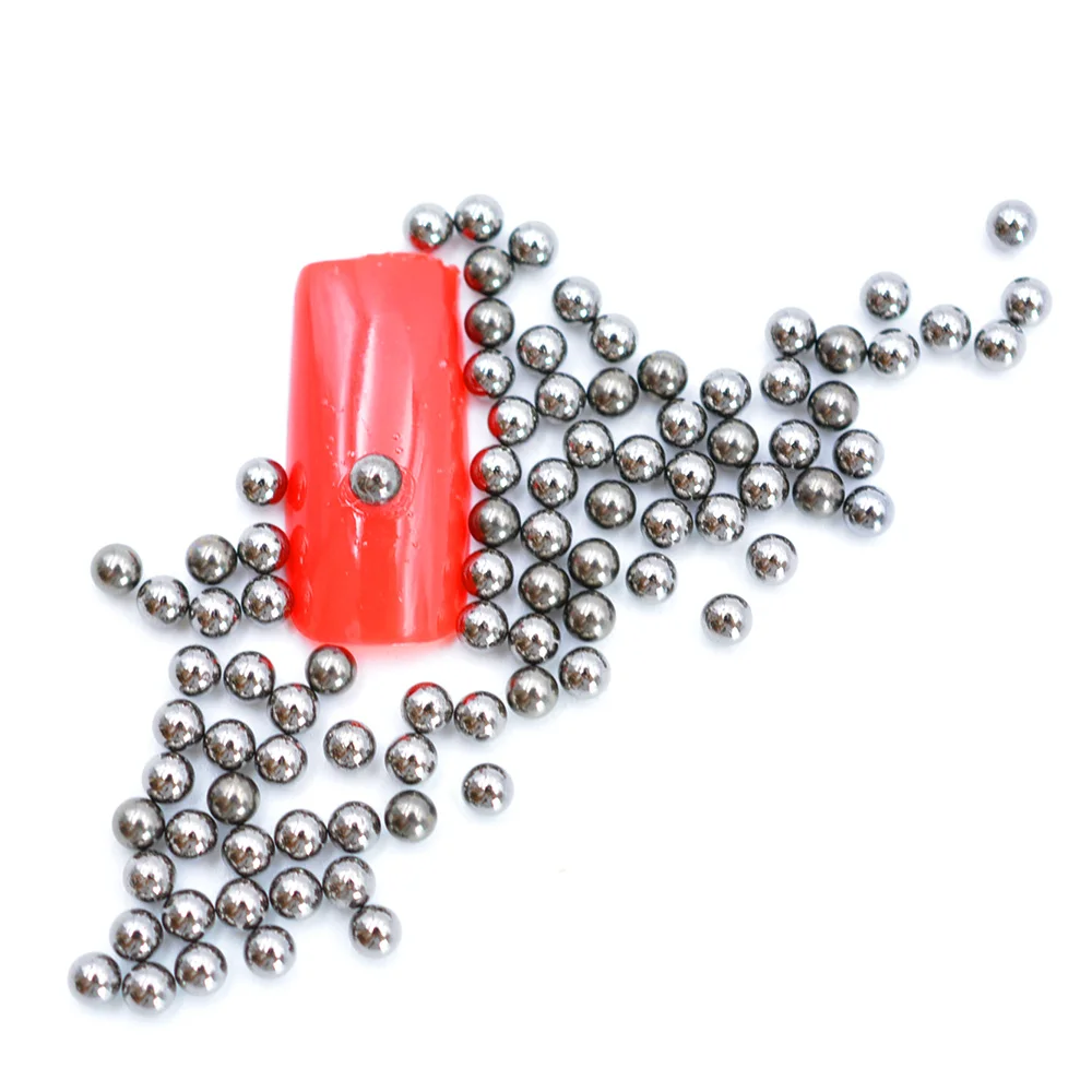 

1 Box Gun grey/Rose gold 8 size 3D Mini Metal Beads Nail Jewelry Caviar Rhinestone Nail Charms Crystal Ball Nail Art Decorations