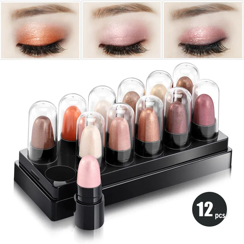 

12 pcs Sexy Bright Color Eyeshadow Pencil Box Bachelor Party Wedding Mini Eye Shadow Easy To Wear Makeup Birthday Decoration