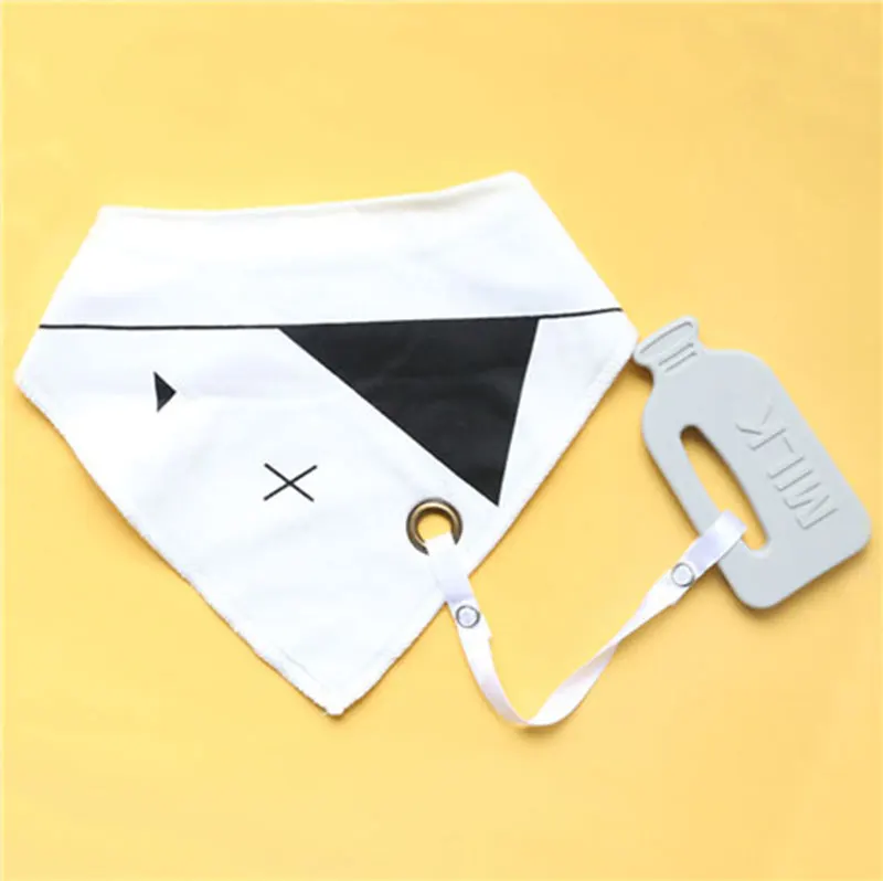 bottle bib 1 шт. силиконовый Прорезыватель треугольный шарф слюнявчик для младенца полотенце Новорожденные нагрудники для младенцев мальчик полосатый слюнявчик хлопок Мягкий нагрудник для ребенка продукт - Цвет: bottle bib