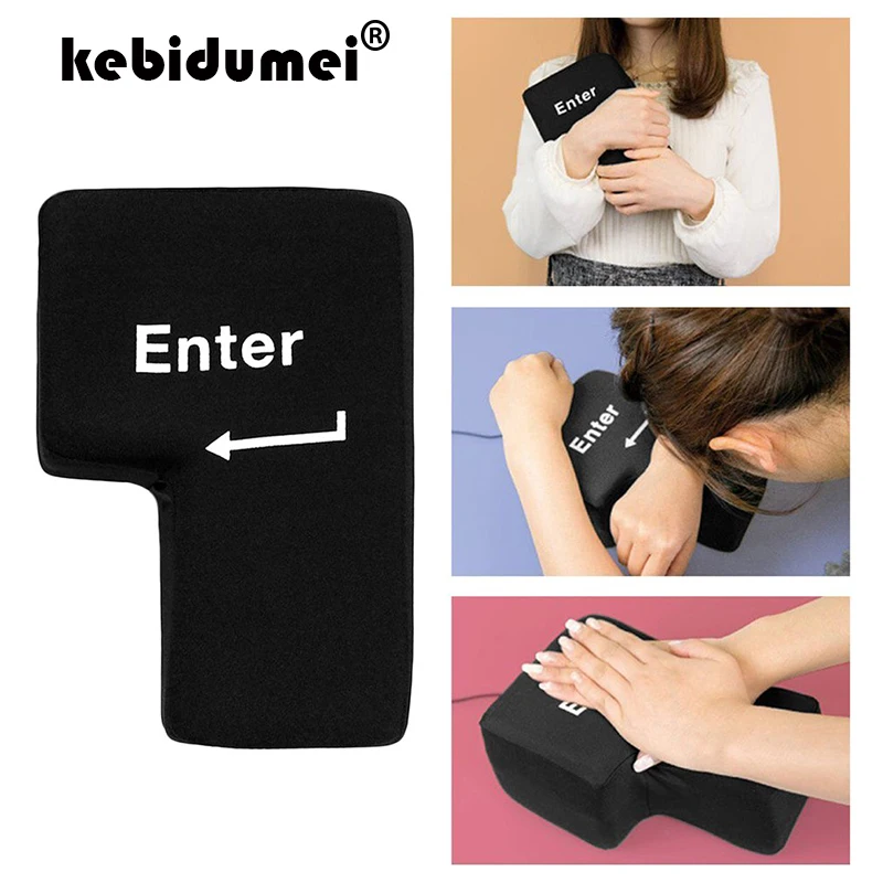 

kebidumei USB Hand Big Enter Return Key Decompression Soft Pillow Button Offices Vent Any Toys stress Relief Newest Creative