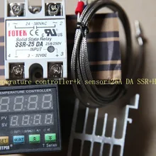 90-265 в AC/DC Цифровой F/C PID регулятор температуры Термостат TA4-SSR(выход SSR+ 1 сигнализация)+ 2 м 6,6 Футов K датчик+ 25A SSR+ радиатор