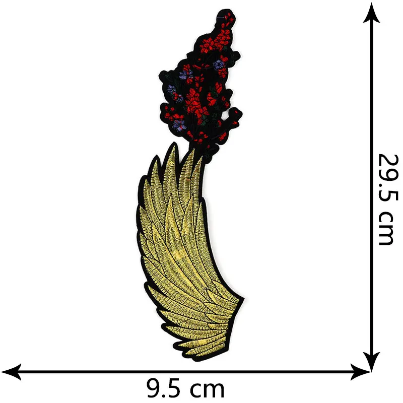 Крылья Ангела журавль Вышивка Патчи железо на передачи для пальто одежда пришить на ремонт отверстие diy ремесло ткань большие нашивки - Цвет: Rellow wing