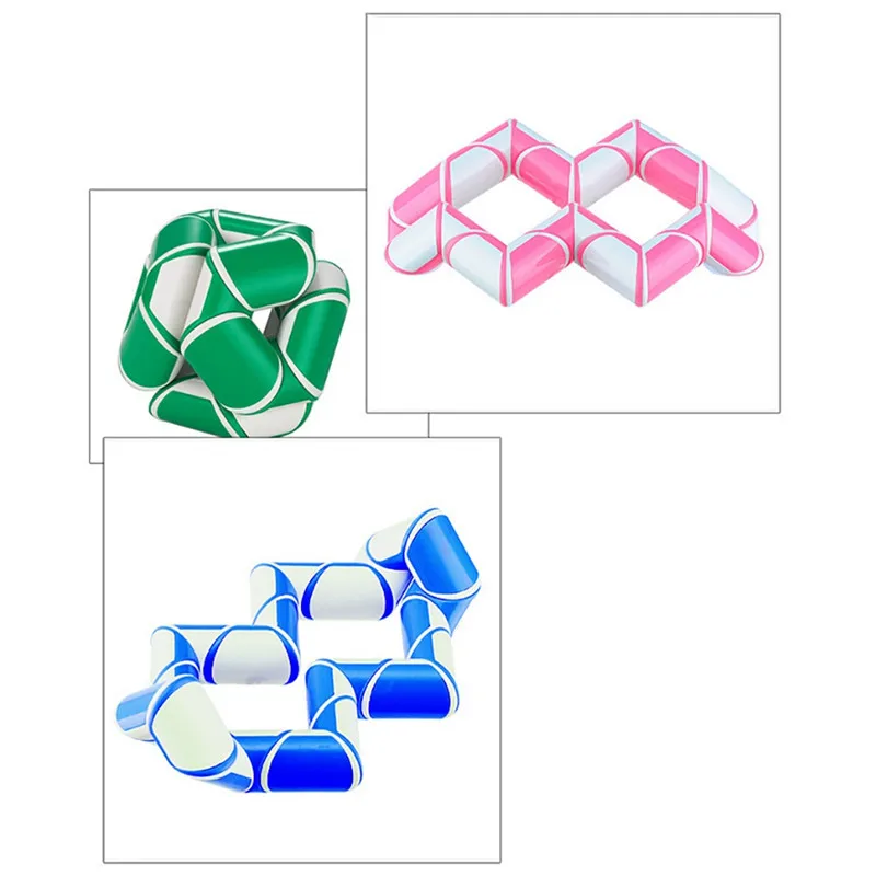 Случайный цвет, 24 этапа, кубическая антистрессовая Волшебная линейка, Магический кубик в форме палочки, гадюка, объемная линейка, нео куб, головоломка, детские игрушки