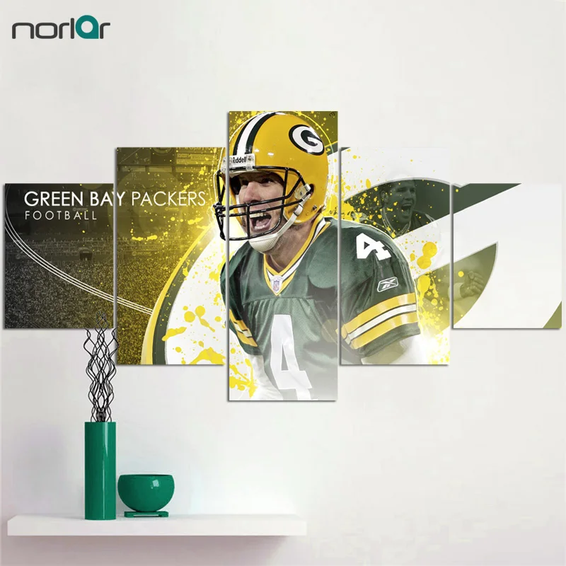 Canvas Prints New Green Bay Packers 5 Pieces Painting Wall Art Home