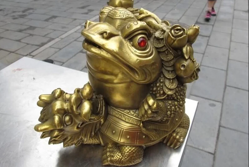 

7 Chinese Brass Copper famous Feng Shui Money wealth Dragon Turtle Toad Statue