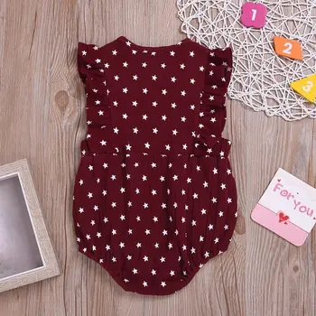 

Summer Baby Girls Rompers Star Pattern Jumpsuit Flare Sleeve Romper Infant Casual Kids Outfits